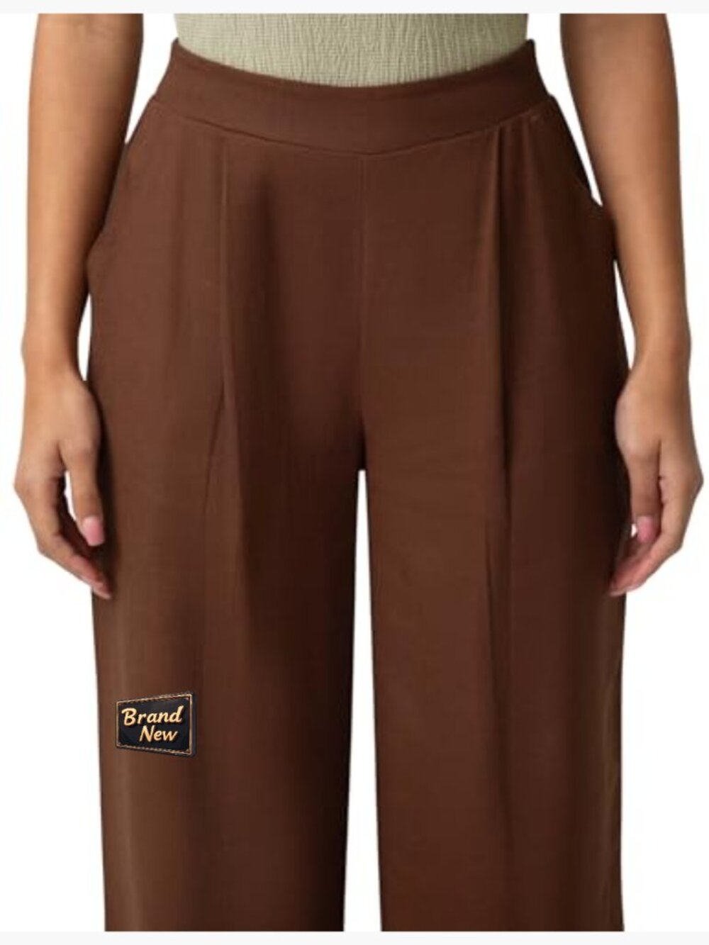 HUE Coastal Linen Palazzo Pull-on Pant, Wide Leg, 32-Inch Inseam, Pockets - Picture 4 of 7